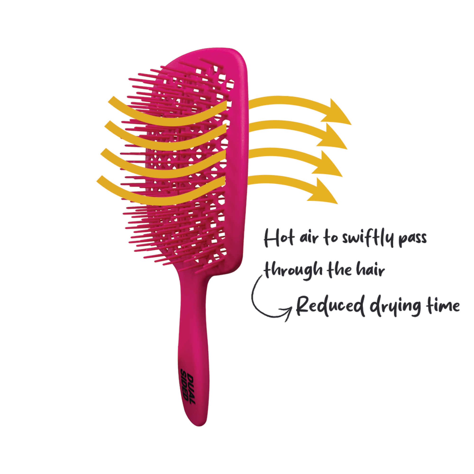 H2PRO GOMCOMb DUAL SIDED BRUSH NO TANGLE NO KNOT NO DAMAGE - PINK