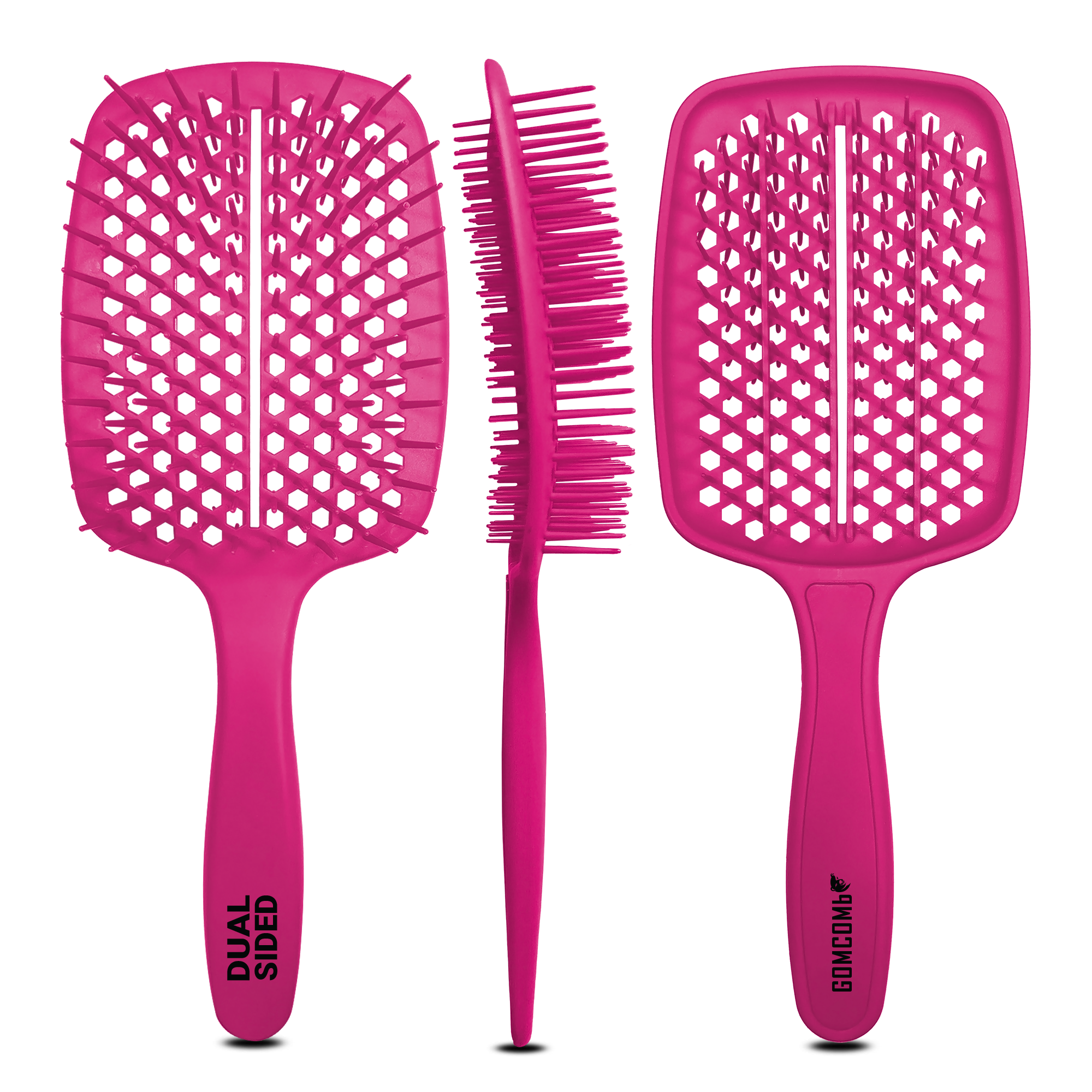 H2PRO GOMCOMb DUAL SIDED BRUSH NO TANGLE NO KNOT NO DAMAGE - PINK