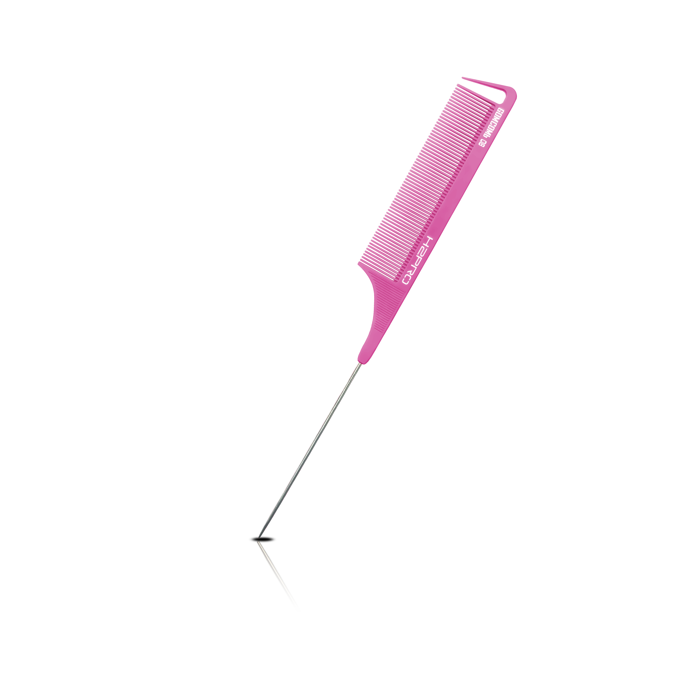 H2PRO GOMCOMb 08 FINE TOOTH PIN TAIL COMB 9 1/4 IN / 230 MM - PINK